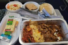 First Airplane hot meal in ... um ... forever?